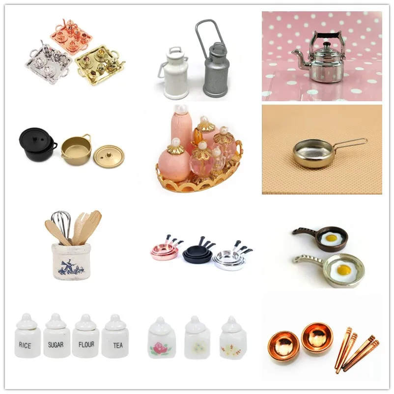 Mini Furniture Toys Dollhouse Miniature Kitchen Cooking Tool 1:12 Dollhouse Deor Birthday Gift for Girl Kids