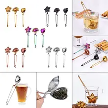 Top-3pcs, серебристый, креативный, вакуумный, титановый, покрытый, нержавеющая сталь, телескопический, чайный шар, Чайный фильтр, шарик для приправы, фильтр, остаток чая