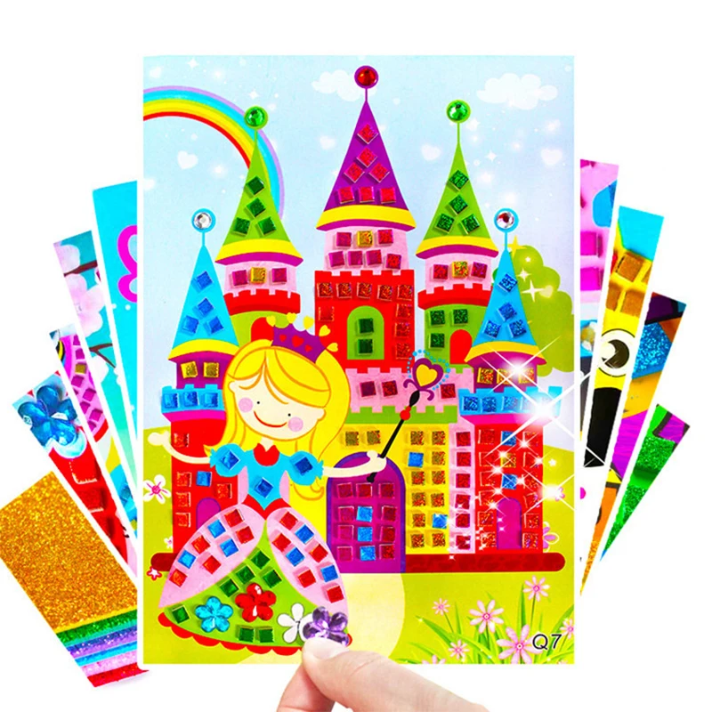 Toys Sticker Puzzle Diy-Crafts Kindergarten-Material Diamond Kids Childrens for Girls