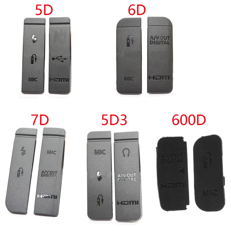 Резиновая Нижняя крышка для USB/HDMI DC IN/VIDEO OUT камеры Canon EOS 5D 6D 7D Mark II / 5D2 5D3 600D 70D 1