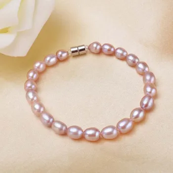 

Simple Trendy Natural Pearl Bangle Bracelets Freshwater Pearl Elastic Bracelet for Women Engagement Party Baroque Jewelry