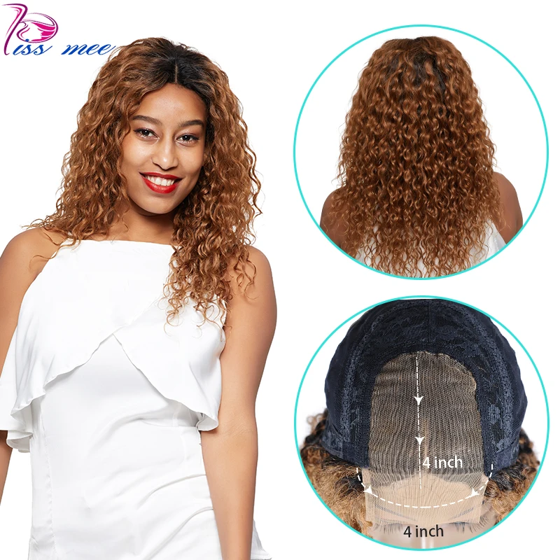 Kissmee Ombre волна воды парик T1B/30 Омбре каштановые человеческие волосы 250 плотность Remy