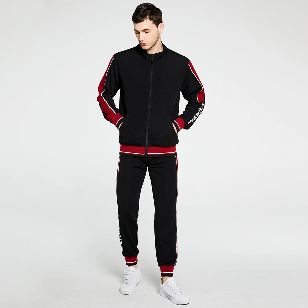 New Men's Sweatsuit Sets 2020 Autumn Winter 2 Piece Zipper Jacket Track Suit + Pants Casual Tracksuit Men Sportswear Set Clothes