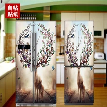 60*150 см нордический водонепроницаемый мультяшный магнит на холодильник в шкафу обновленная Настенная Наклейка креативный Милый лось декоративный плакат пленка на холодильник