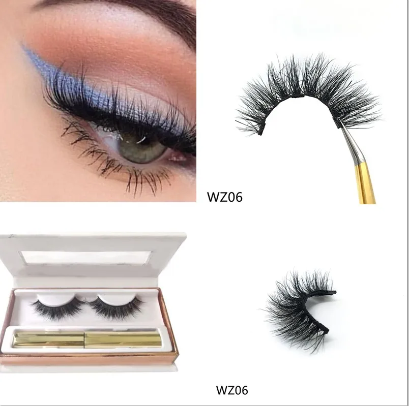 Магнитные накладные ресницы DEEP EYES, 1 набор, водостойкие, ручная работа, легко носить, магнитные ресницы, женские ресницы для макияжа - Цвет: WZ06