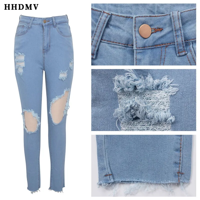 HHDMV GHSF12028 модные длинные джинсы в стиле хип-хоп, брючные пуговицы, карманы, рваные, выдалбливают, джинсовые длинные штаны для маленьких ног