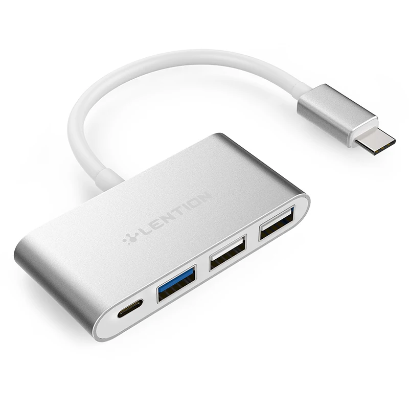 USB C концентратор с type C, USB 3,0, USB 2,0 адаптер для MacBook pro16, MacBook Air Pro 13/15(Thunderbolt 3), ChromeBook - Цвет: Silver