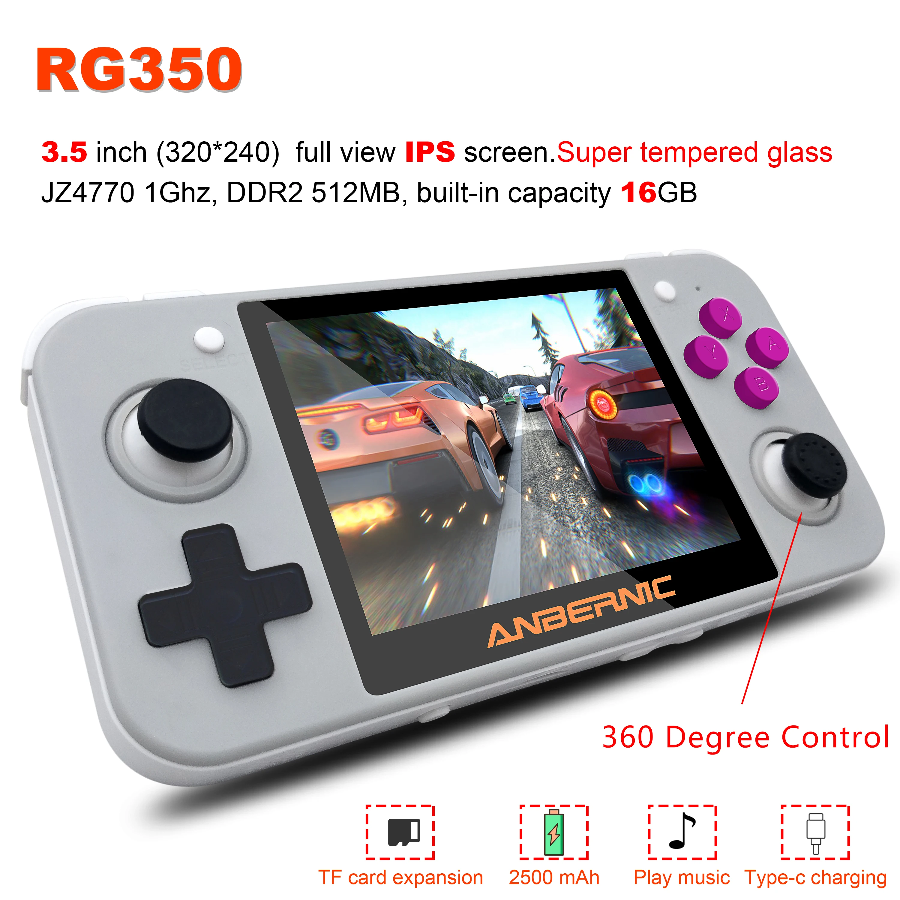 Ретро игровая консоль HANHIBR RG350 HD IPS экран 3 5 дюйма 16 ГБ 64 ГБ|Портативные игровые