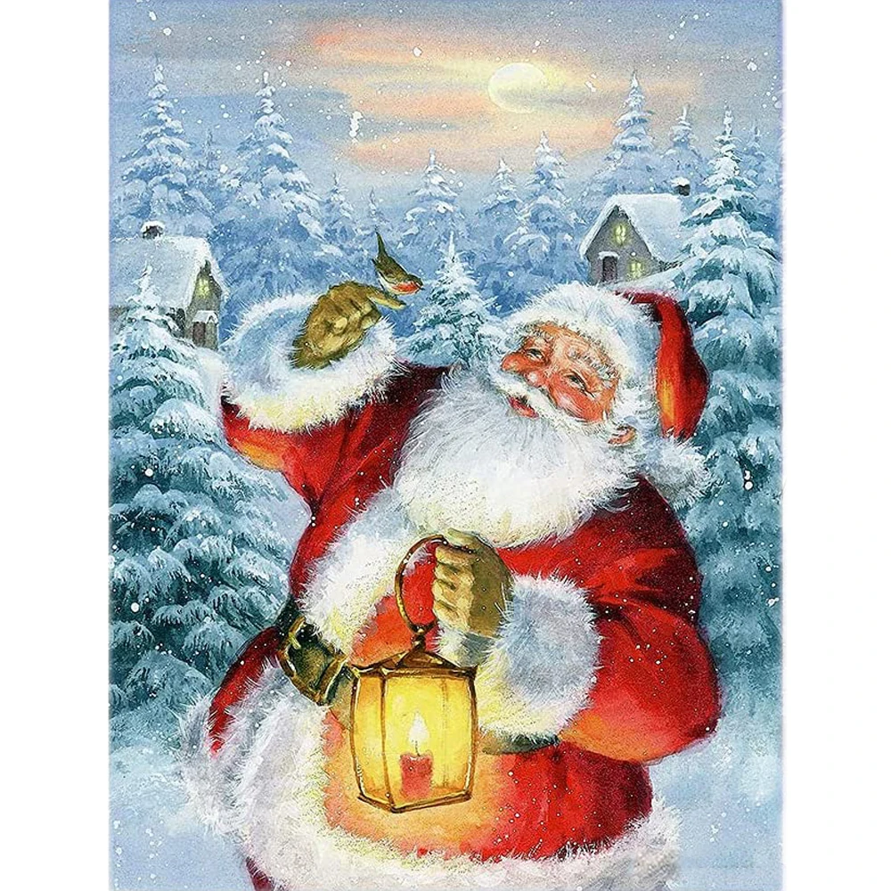 

Christmas Santa Claus Pre-Printed 14CT Cross-Stitch Embroidery Kit Handiwork Knitting Painting Hobby Different Needle Promotions