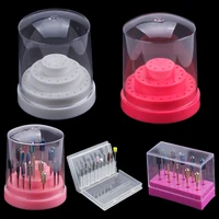 10/14/20/48 Holes Cutters Stand Container Nail Drill Bit Holder Care Case Manicure Organizer Empty Storage Box Nails Accessories 1