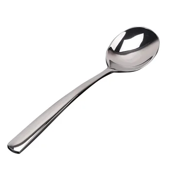

8.7'' 22cm Korea Soup Salad Dinner Spoon Large Public Buffet Serving Spoons Big Rice Scoop Kitchen Accessories Silver Tableware