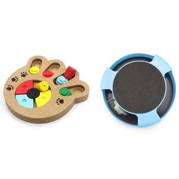 

Hide and Seek Food Treated Wooden Pet Paw Puzzle Toy & Cat Toy with Interactive Mouse, Catch the Mouse Cats Toy