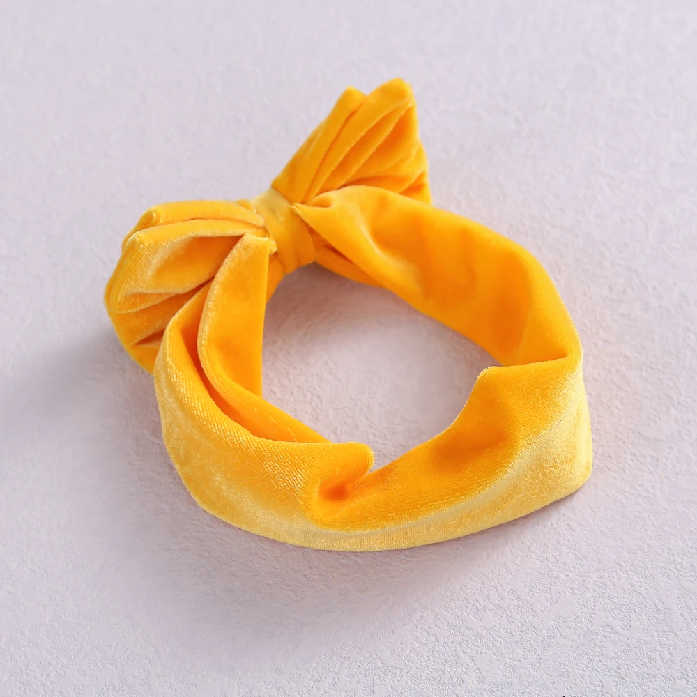 New Velvet Baby Headband Turban Big Bow Baby Girl Headband For Newborn Bow Hair Band Children Kid Solid Colors Hair Accessories 2