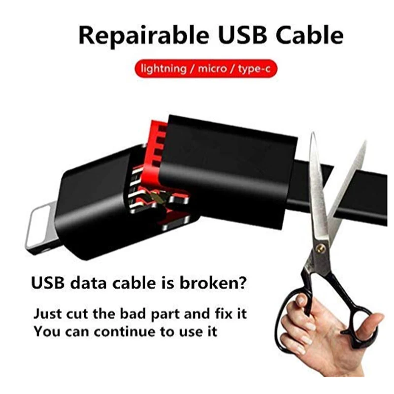 Repairable USB кабель для быстрой синхронизации данных шнур проколов OD889