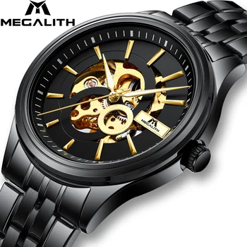 

Automatic Mechanical Men Watches MEGALITH Top Fashion Brand Waterproof Sport Stainless Men Watch Adult Clocks Relogio Masculino
