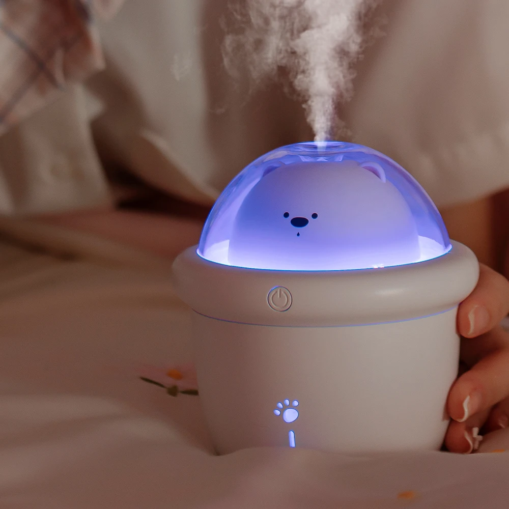 Diffusore di aromaterapia USB senza fili dell'umidificatore dell'aria  dell'orso sveglio con la lampada principale 500ML nebulizzatore ultrasonico