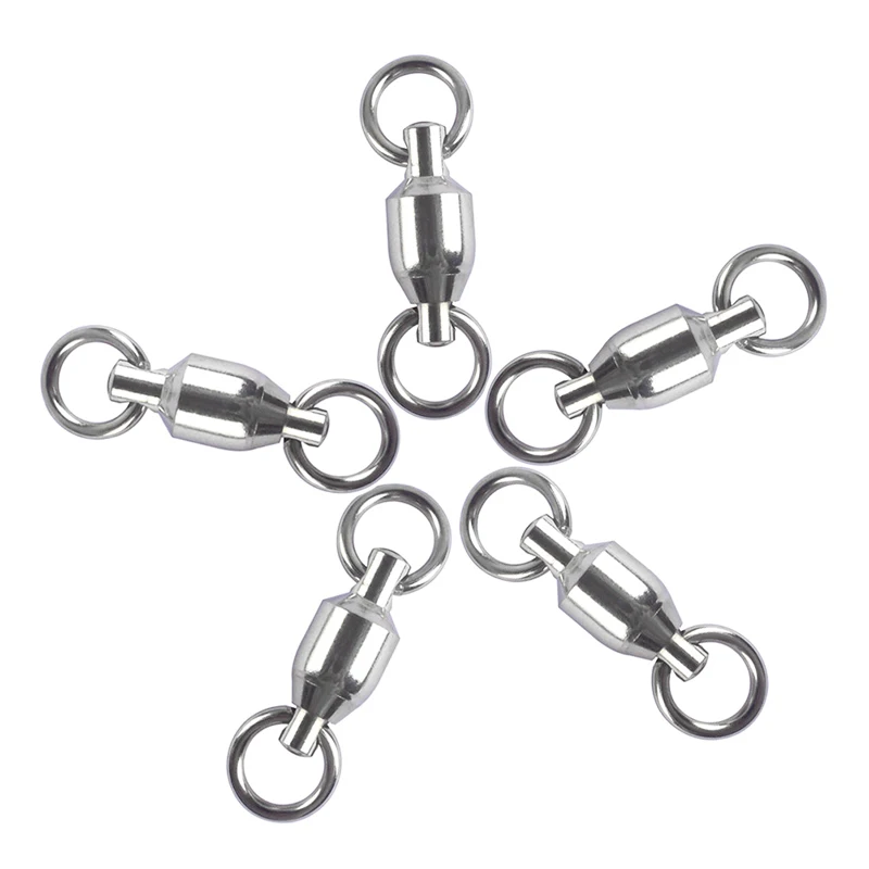 

High Strength Ball Bearing Swivels Connector Stainless Steel Solid Welded Rings Barrel Swivels for Saltwater Freshwater Fishing