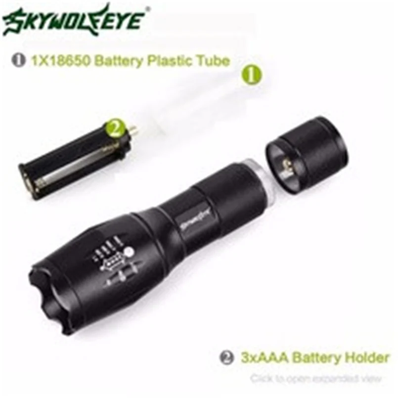 skywolfeye led flashlight 3000 lumens 3 mode XML XPE LED 18650 flashlight front light powerful powerful bike lights 30N29 (7)