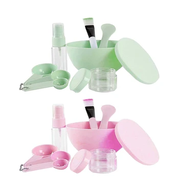 

Face Mask Mixing Bowl Set, Face Mask Mixing Tool Kit with Silicon Face Mask Brush Facial Mask Bowl Stick Spatula Gauges Puff
