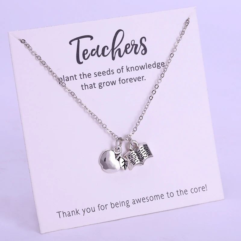 Apple Charm Teachers Teacher Love To Teach Necklaces Back To School Teachers Day Gift Chain Necklaces Aliexpress