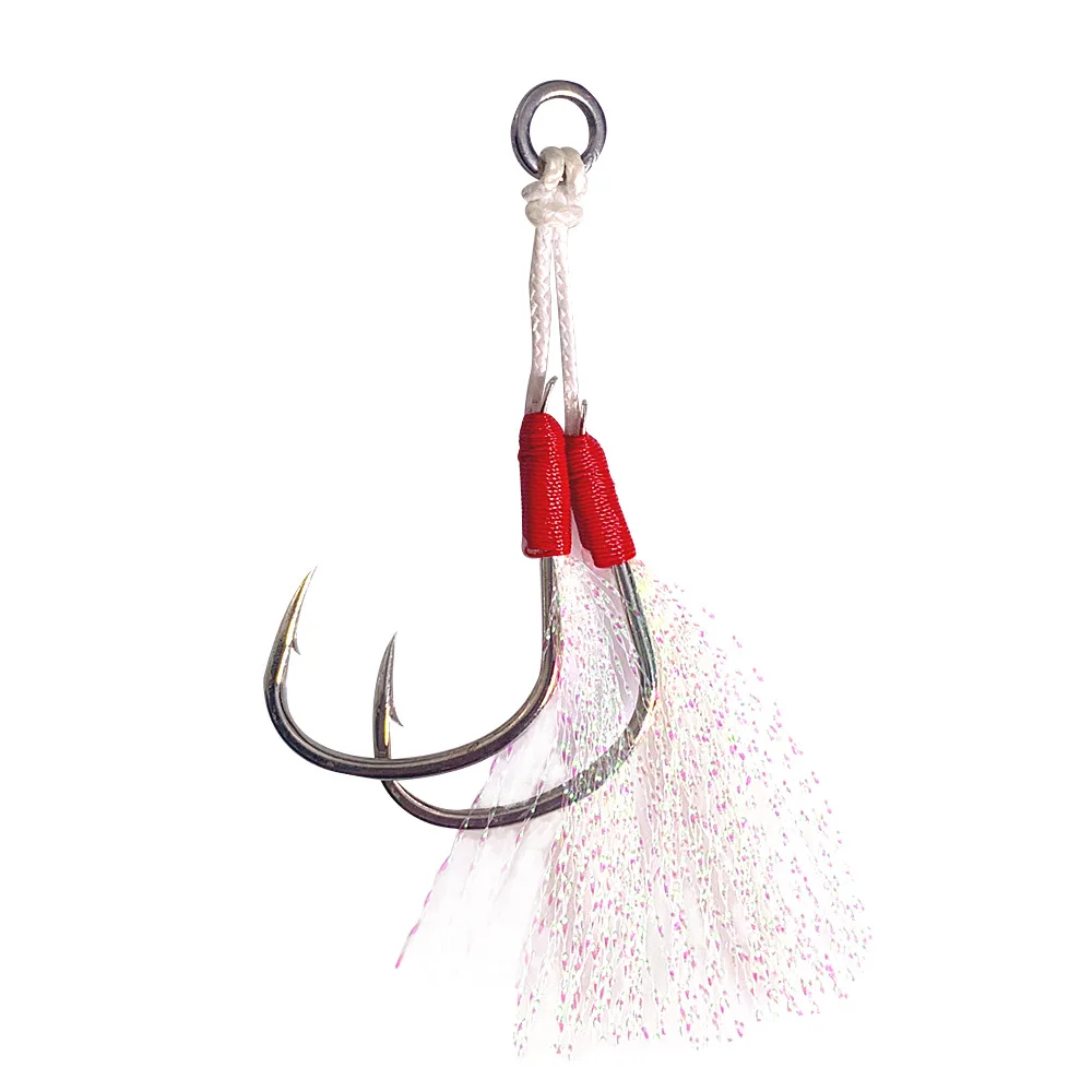 100PairsDoubleHooksHighCarbonSteelTinPlatedIronPlateLead