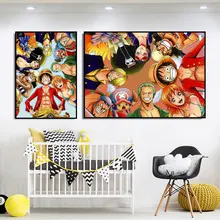 

Animation One Piece Luffy Straw Hat Sky Poster Wall Art Decor Japanese Style Prints Canvas Painting Picture Kids Room Home Decor