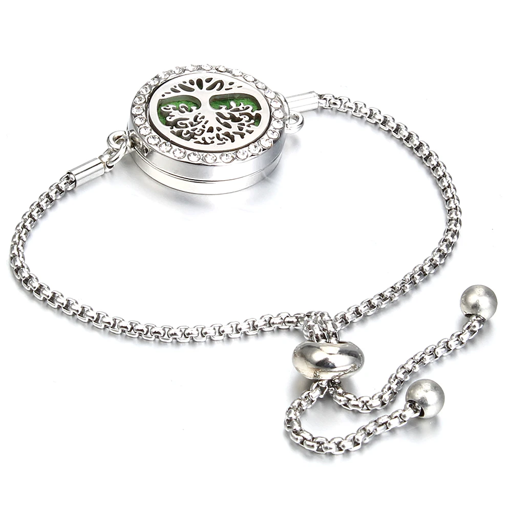 New Women Aromatherapy Bracelet Adjustable 26cm Chain Aroma Diffuser Lockets Perfume Essential Oil Diffuser Bracelet Jewelry bracelet jewelry