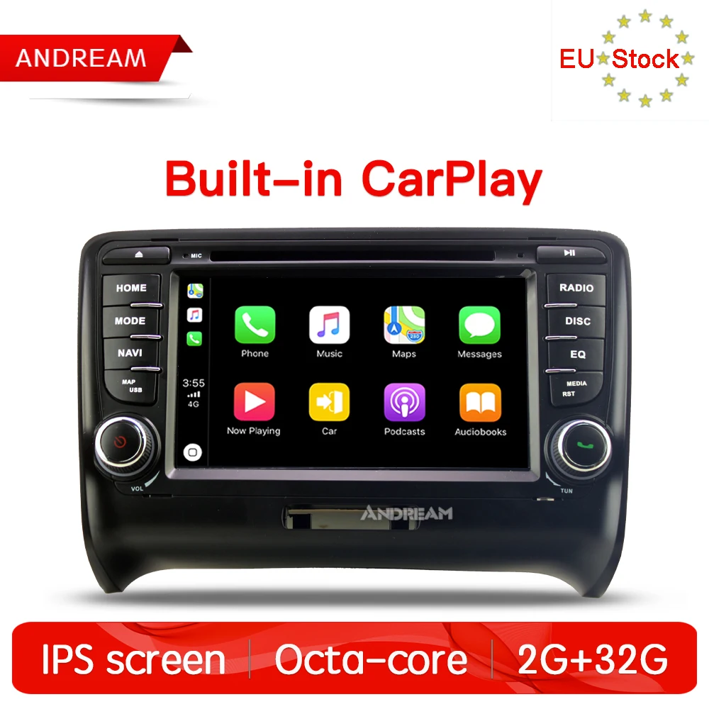 Восьмиядерный 2G+ 32G встроенный Автомобильный dvd-плеер Carplay стерео Android 8,1 Навигация BT для AUDI TT управление рулем EW814P8QHCP