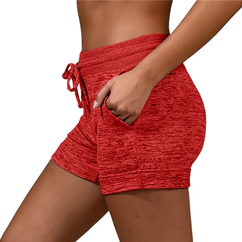 Women Clothing Summer Workout New Fashion Casual Sports Quick-drying Shorts Plus Size Drawstring Loose Shorts 