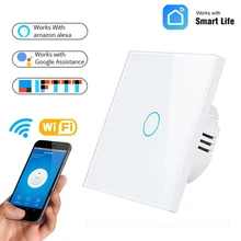 ZUCZUG Wifi Smart Light Switch Wall Touch Screen 1 2 3 Gang Voice Control Timing Switch Compatible With Alexa Google Home - EU