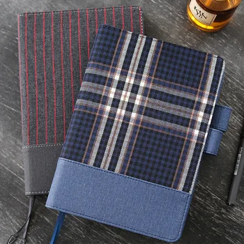 

Vintage Gentleman Lady Style Classic Grid Cloth Journal Cover For Standard A5/A6 Fitted Paper Book