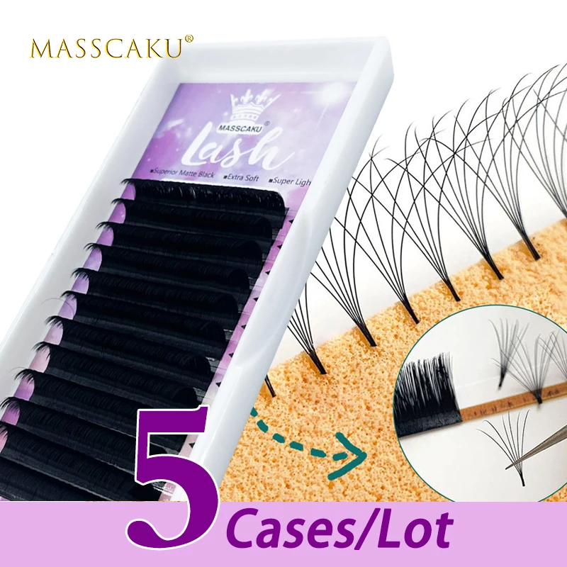 

5case/lot New design longer 8-20mm false eyelashes vendor handmade 0.05 0.07 thickness auto fan 1s blooming eyelash extension