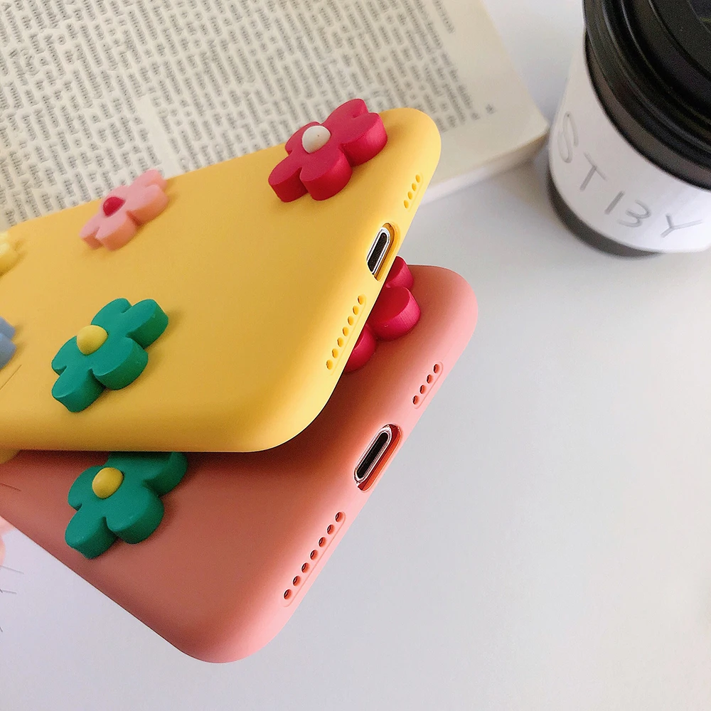 Силиконовый маленький цветок 3D чехол для телефона для iPhone X XS XR XS MAX 6 6splus 7 8 PLUS чехол для телефона