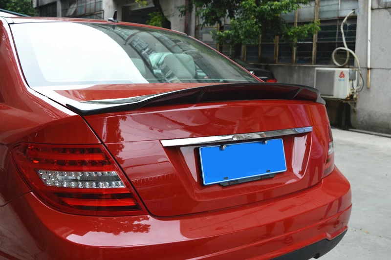 Высококачественный спойлер из углеродного волокна для BENZ C Class W204 2 двери AMG Renntech Veath C74 четыре стиля автомобильный спойлер на задний багажник, крыло