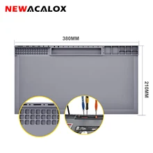 

NEWACALOX Multi-size Heat Insulation Silicone Pad Desk Magnetic Silica Soldering Station Maintenance Platform Welding BGA Repair
