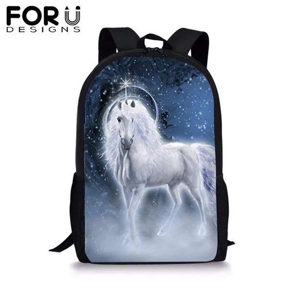 CDFB0095C FORUDESIGNS/красивый декор с изображением лошади, школьная сумка для девочек-подростков, основной Детский рюкзак, сумка для ноутбука Tumblr, mochila, Детские ранцы - Цвет: CDFB0095C