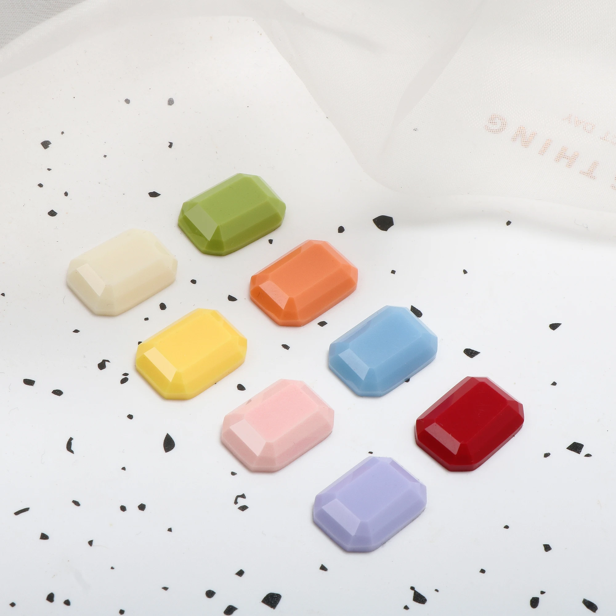 

Newest 50pcs/lot color print geometry square shape flatback beads diy jewelry earring/garment accessory