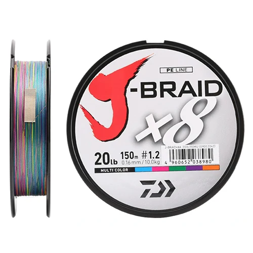 Многоцветный Daiwa J-BRAID 8A 150 м зеленый/травяной зеленый цвет 8 плетеная леска из мононити 10-60 фунтов Сделано в Японии - Цвет: Многоцветный