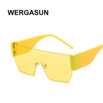 

WERGASUN Fashion Oversized Square Sunglasses Women 2020 Brand Designer Vintage Gradient Sunglasses For Women Men Eyewear UV400