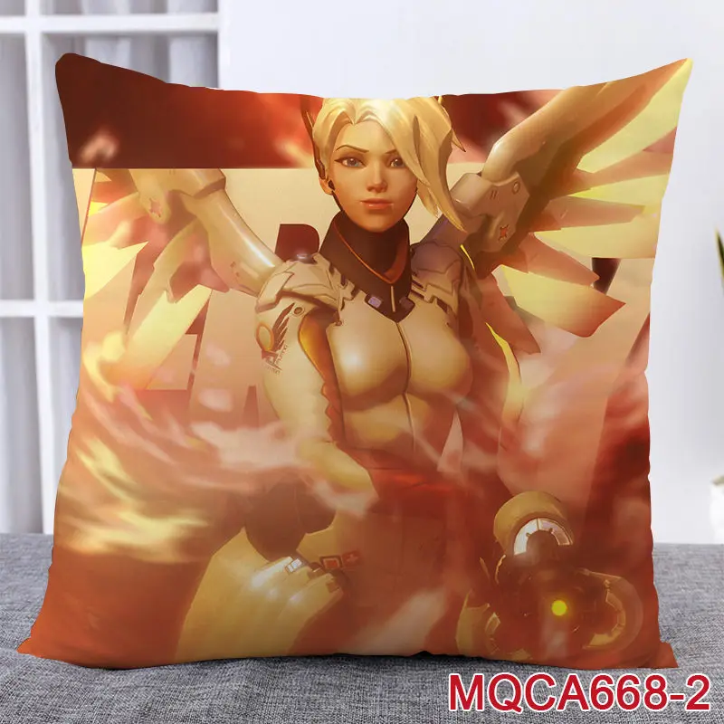 45X45 см аниме игра Overwatch наволочка OW dva Mercy Mei Hanzo Genji Reaper Dakimakura Чехол 3D двухсторонний принт наволочка