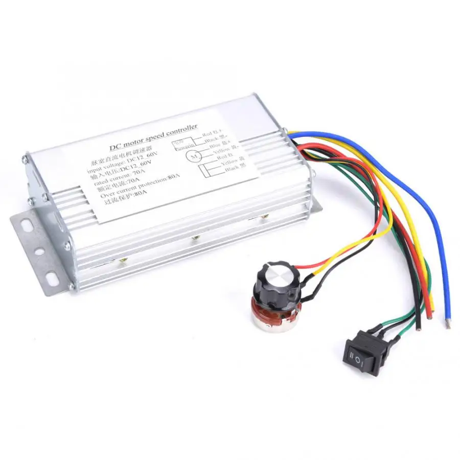 

12V-60V 70A PWM DC Motor Speed Controller Reversible Forward/Reverse Rotation Motor Speed Regulator