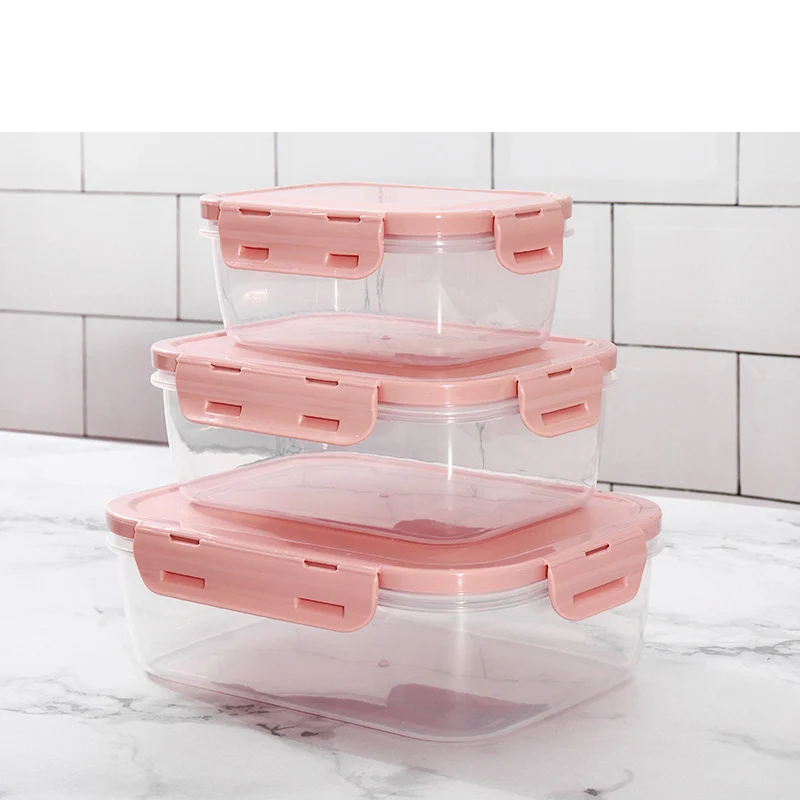 pink 3 шт./компл. 2500 мл контейнеры для приготовления пищи один 1 отсек с крышками, Еда хранения бенто ланч бокс без добавления бисфенола А Ланч Коробки - Цвет: pink