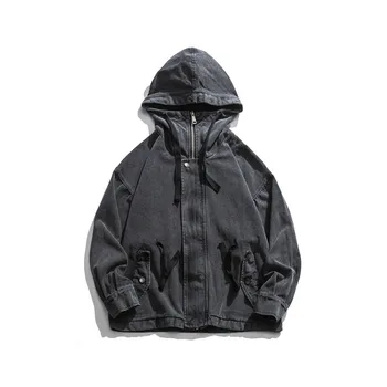 

men's wear 2020 Autumn men's jacket oversized black hooded jackets male casual tooling simple all-match loose coat