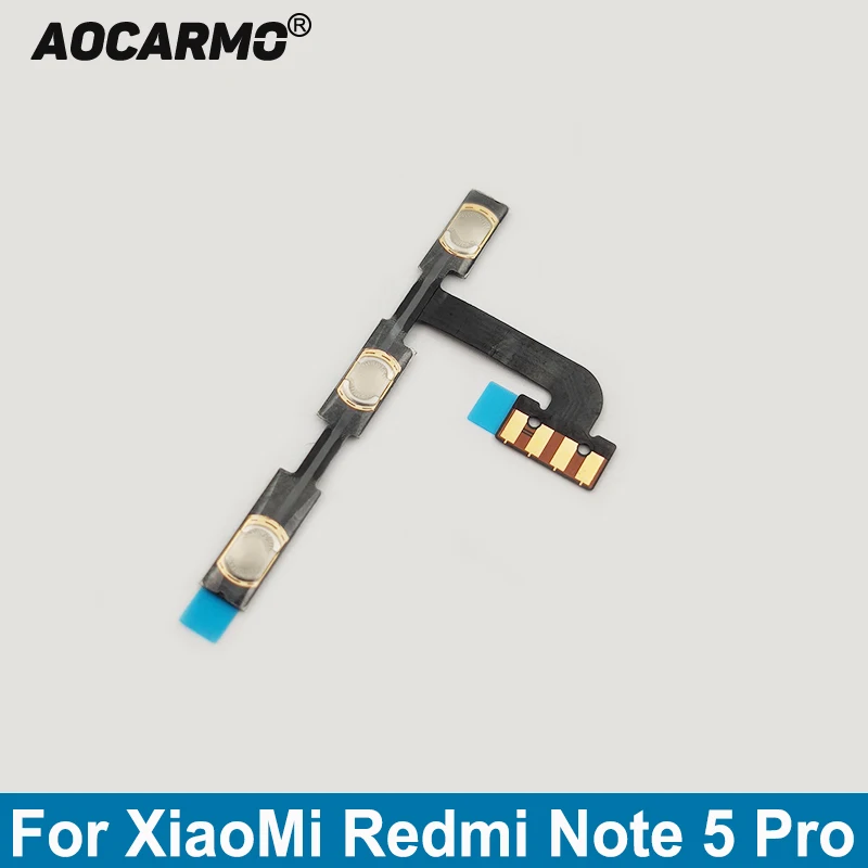 Шлейф Aocarmo для XiaoMi Redmi Note 5 Pro с кнопкой включения/выключения питания и увеличения