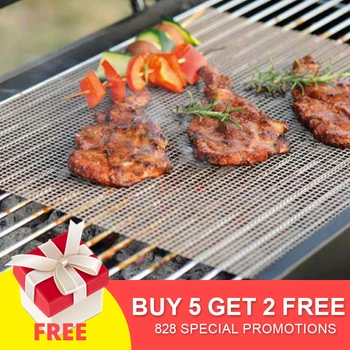 

BBQ Barbecue Grill Mat Replacement Mesh Wire Net Non-stick Grilling Mesh Mat Outdoor Cook BBQ Accessories