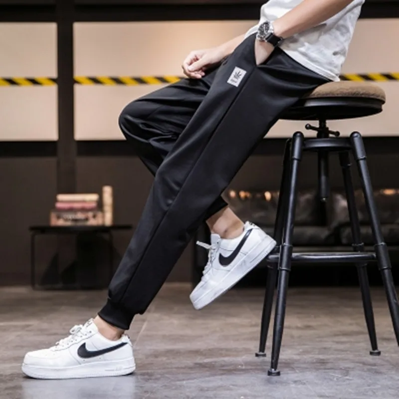 

2020 New casual pants men's Korean Trend summer thin sports Leggings 9 points loose all-around fashion brand casual pants