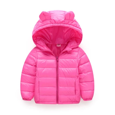 Hot Pink От 6 месяцев до 7 лет, Детская Ультралегкая пуховая куртка для девочек, белые пуховые парки коллекция 90% года, осенне-зимнее теплое Детское пальто Одежда для мальчиков и девочек - Цвет: Hot Pink