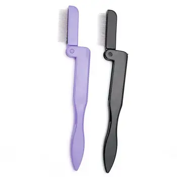 

Folding Stainless Steel Eyelash Eyebrow Comb Brow Brush Beauty Makeup Tools Folding Brushes Makeup Tool easy to use women love
