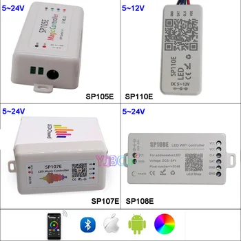 

DC5~24V SP107E SK6812 SP105E Bluetooth APA102 SP110E WS2801 Pixels Led Strip SP108E wifi WS2811 WS2812B Led Music Controller