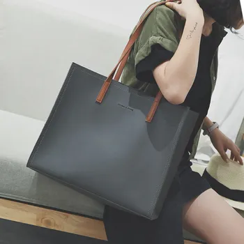 

Shoulder Bag Women's Large Bag 2017 New Style WOMEN'S Bag Hong Simple Casual Large-Volume Shopping Small And Large Tote Bag